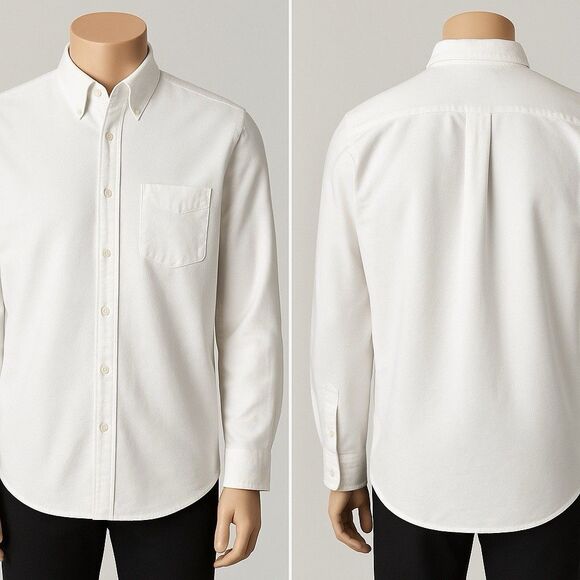 Chaps Men’s White Performance Stretch Dress Shirt 17 L 34/35 Slim Fit Long Sleev - Picture 1 of 9